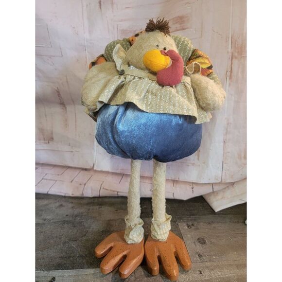Tall Thanksgiving turkey plush Decor figure fall autumn - Picture 1 of 7